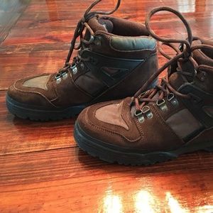 Levis Canvas Brown Leather Ankle Hiking Boots
